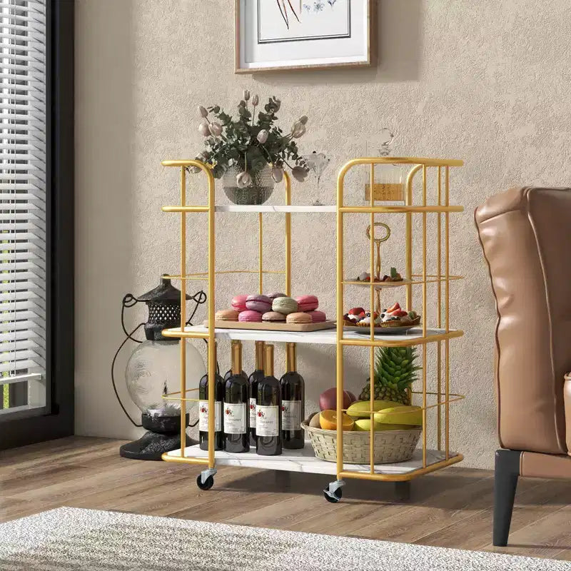 Carrito de almacenamiento de cocina de tres niveles