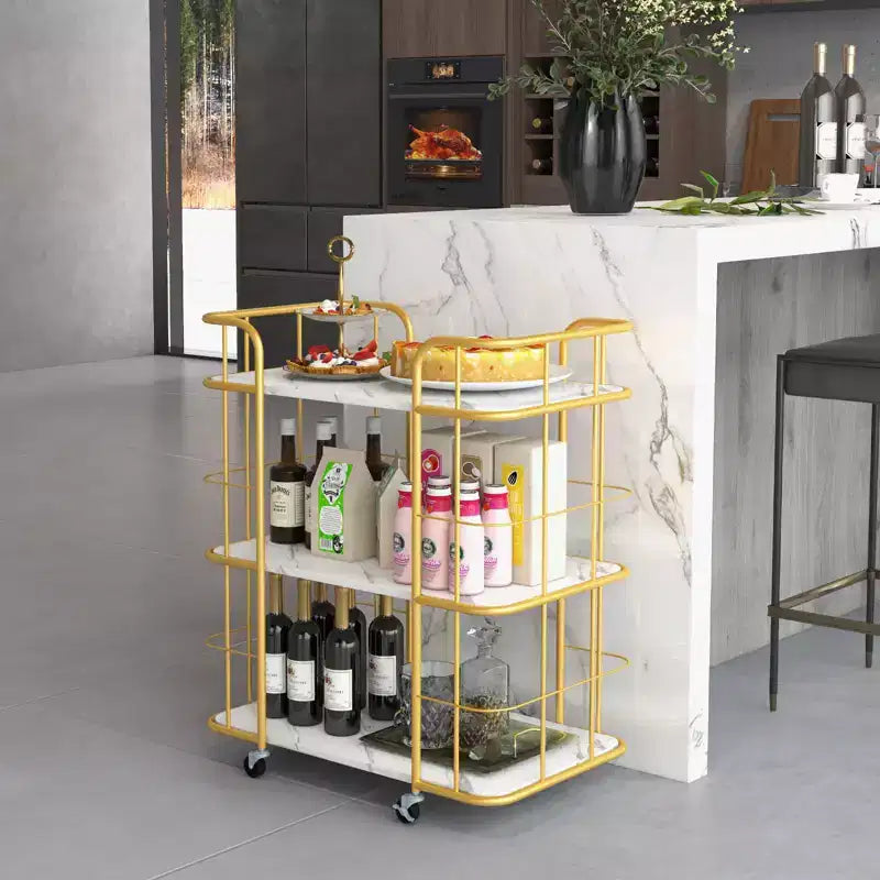 Carrito de almacenamiento de cocina de tres niveles