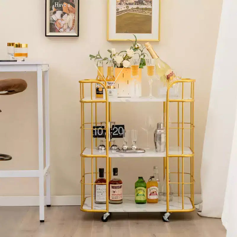 Carrito de almacenamiento de cocina de tres niveles