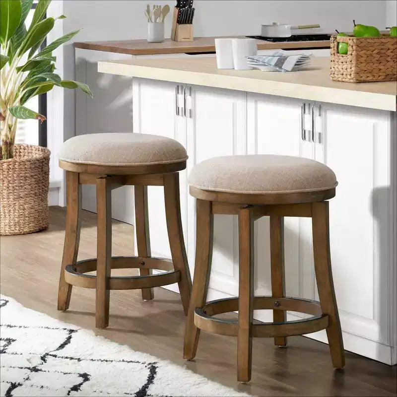 A Set of Two Bar Stools Classic Style